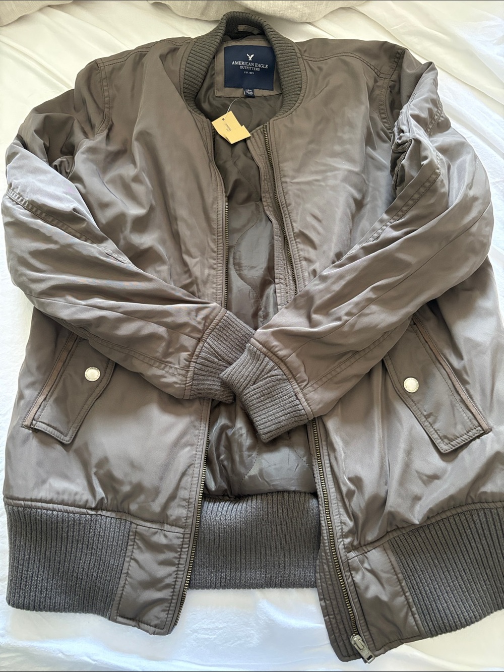 American Eagle Satin Bomber Jacket
